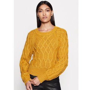 Equipment Femme Roesia Sweater / Medium / Mustard Cable Knit Chunky